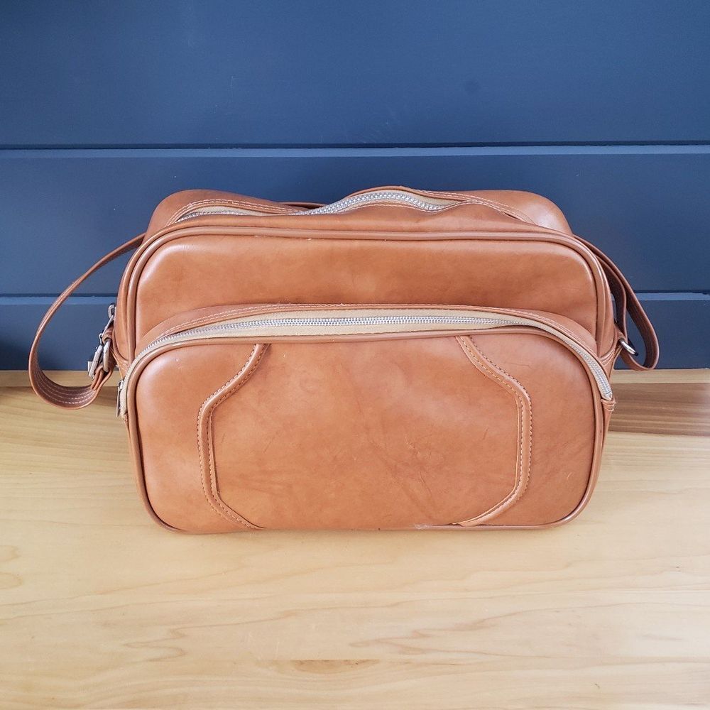 Vintage Faux Leather‎ Overnight Bag